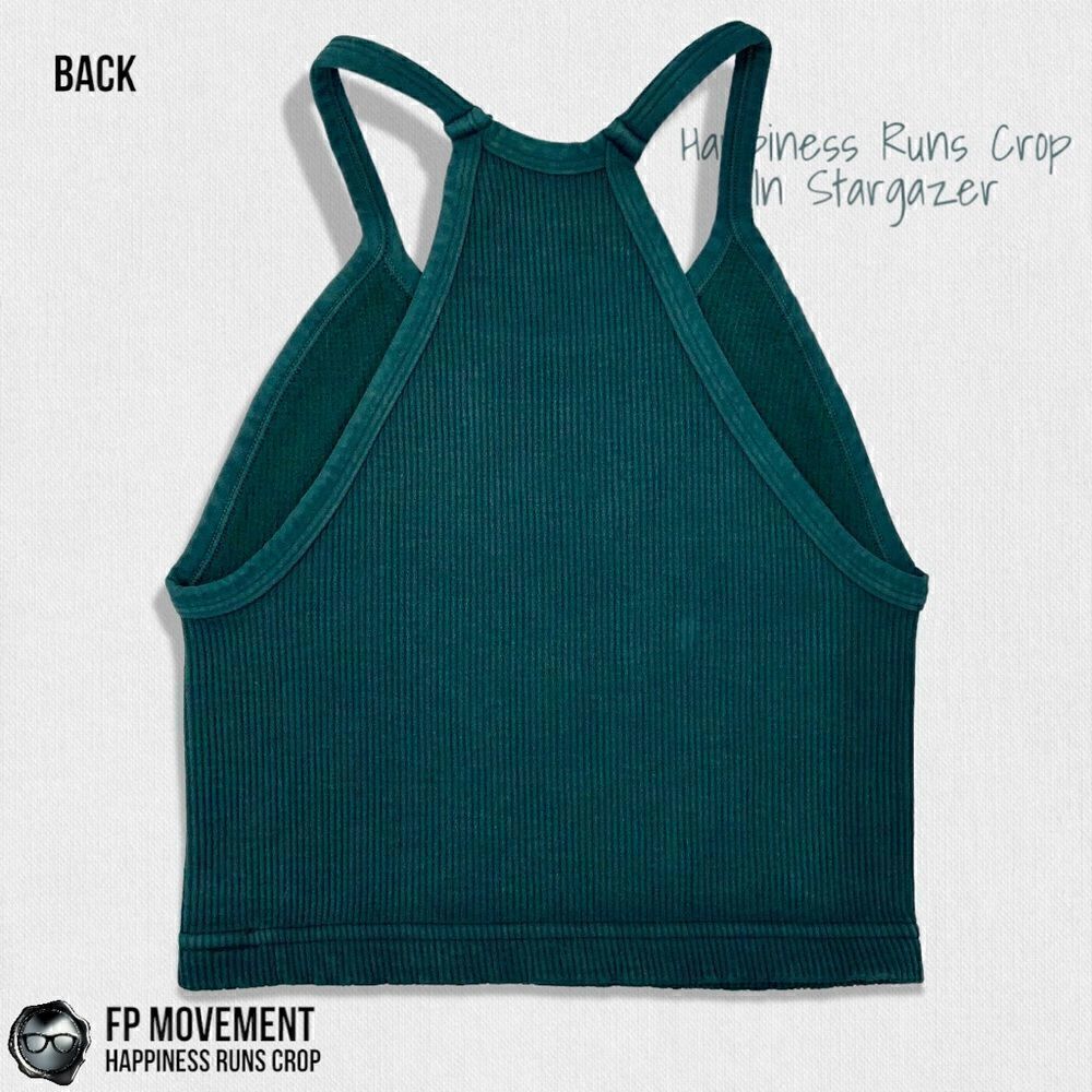 FP MOVEMENT HAPPINESS RUNS CROP TANK IN STARGAZER TEAL XS / SMALL RIBBED BRA TOP - Picture 4 of 8